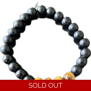 Matte and tiger eyes stretch bracelet